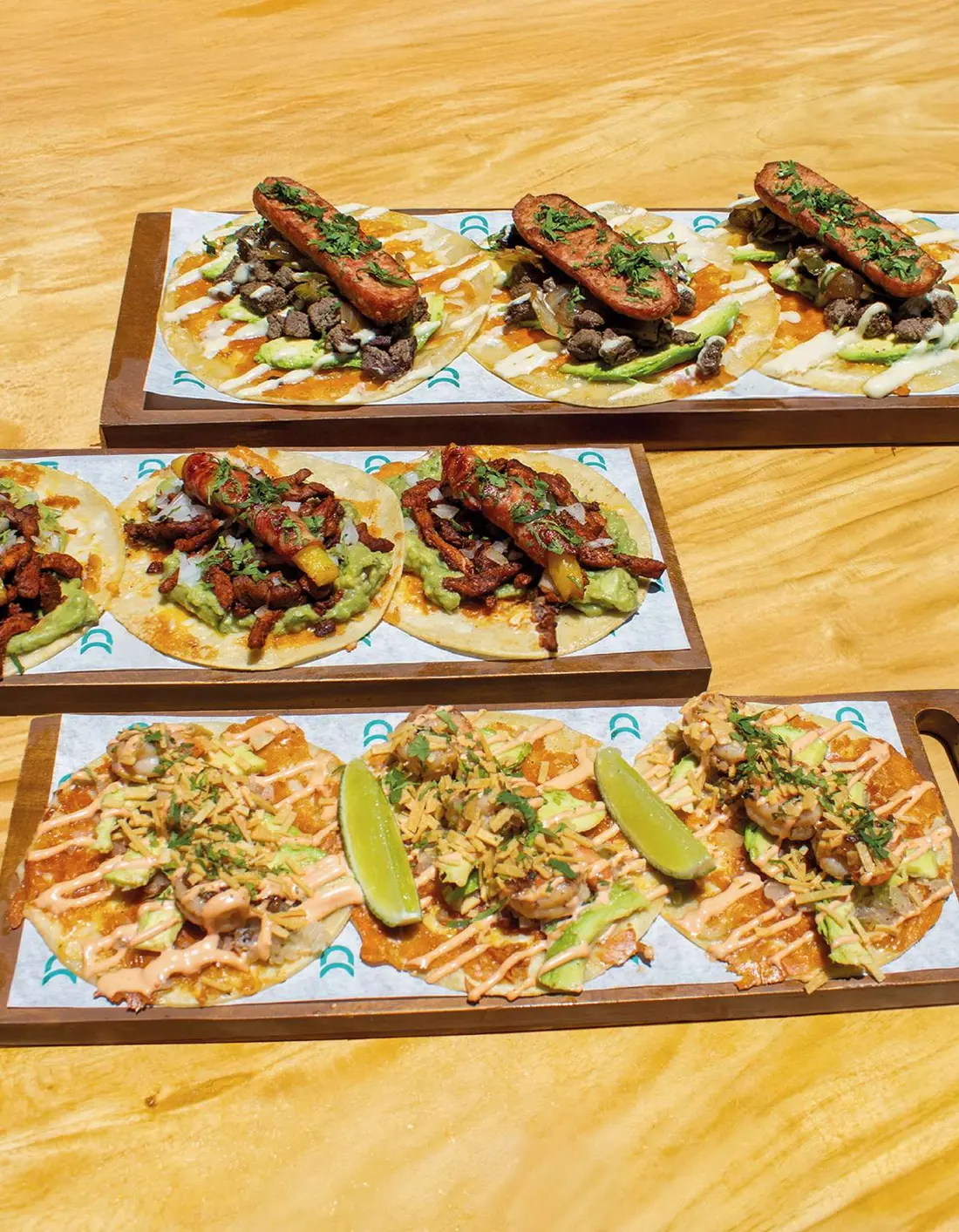Tacos Parrilleros, Tacos al Trompo, Tacos Gobernador de Tacos Hermanos